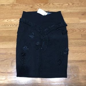 H&M beaded/fringe pencil skirt - 10